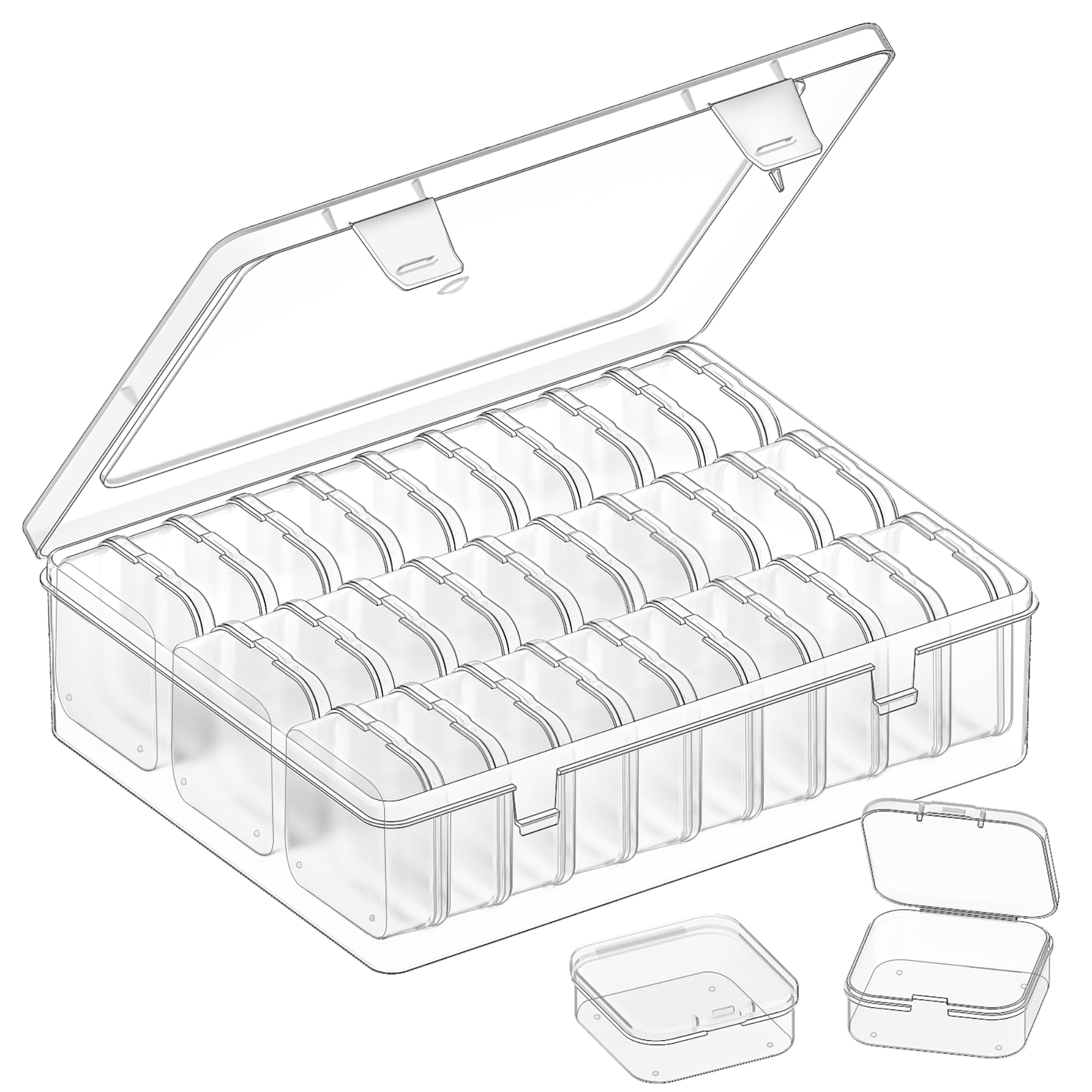 30pcs Mini Clear Bead Organizer Box, Small Jewelry Organizer, Suitable for Jewelry, Craft Supplies, Screws, Seeds, Bead Organizers and Storage-image-34