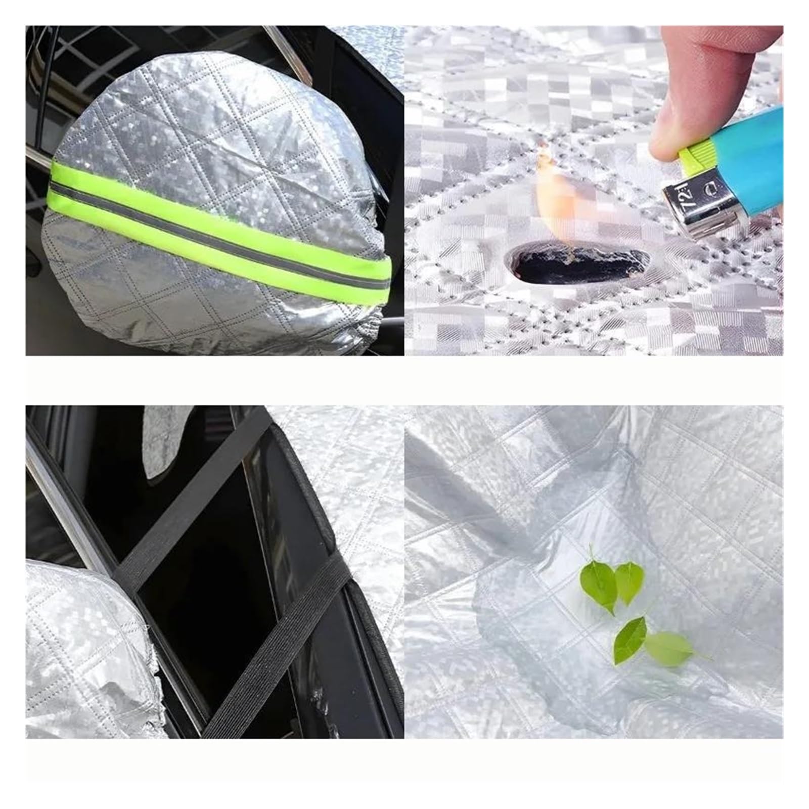 Copertura Antineve per Parabrezza Magnetico per Auto, Protezione Antivento A 4 Strati, Neve, Ghiaccio, Sole, Difesa, Universale (Argento) Copinverno Ertura per Parabrezza Auto