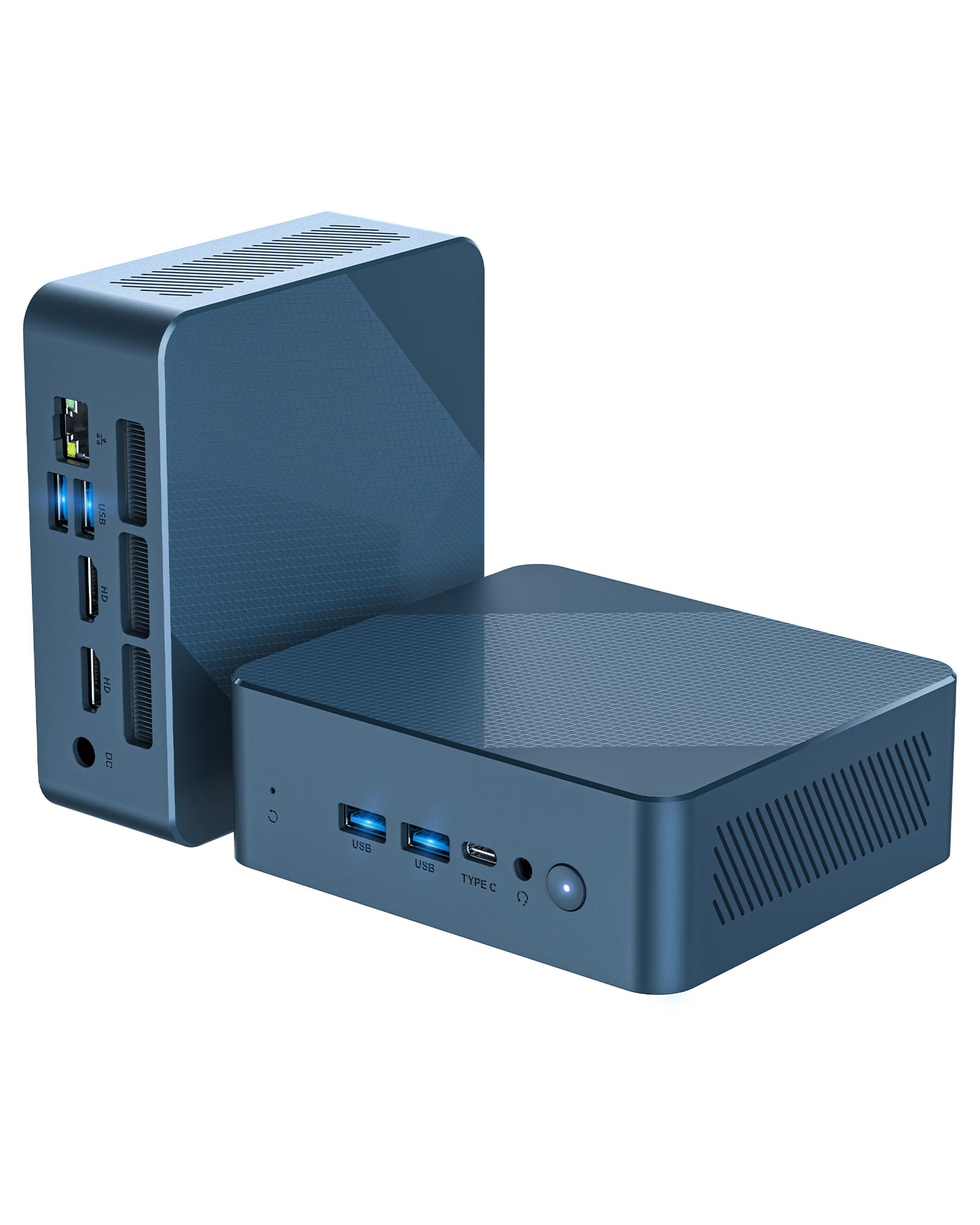 Glorlin Mini PC Ryzen 5 3501U – 8GB RAM, 256GB SSD, Micro PC Desktop mit Triple-4K, WiFi 6 & Bluetooth 5.3, kompakter Mini Computer für Home Office & Büro