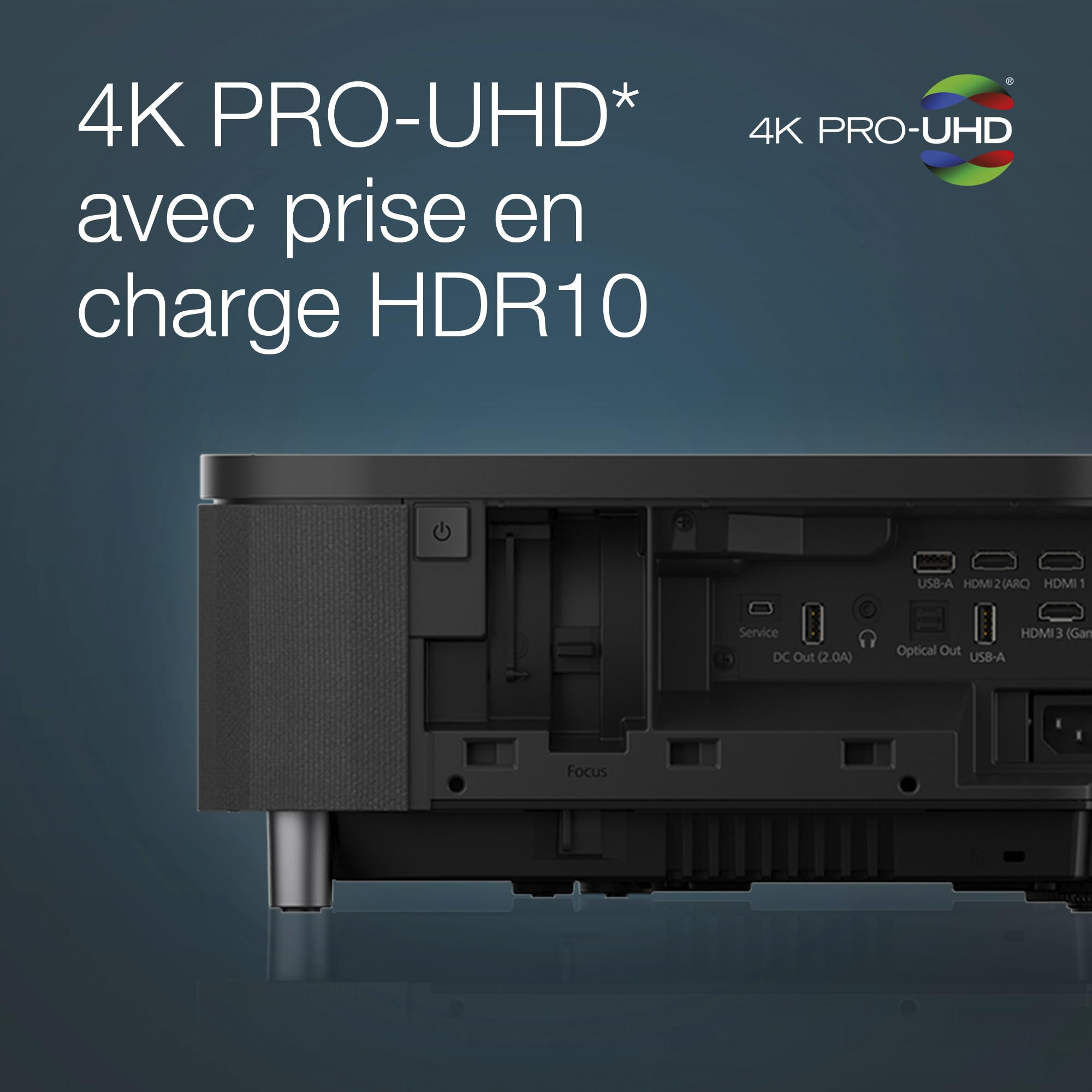 Epson Lifestudio Grand Plus EH-LS800B | Project. laser TV intelligente 4K home cinéma ultracourte focale | 4 000 lumens | 3LCD | Sound by YAMAHA | Android TV | Affichage 150 po | Garantie 5 ans | Noir