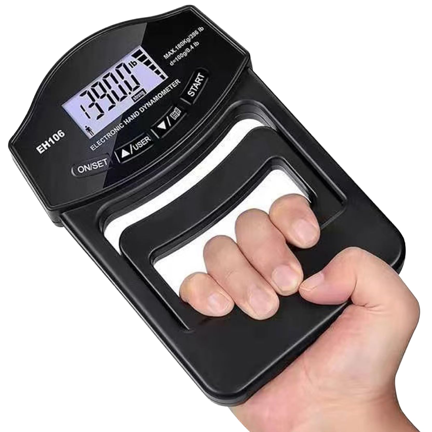 MOTIM Hand Dynamometer Grip Strength Trainer - Electronic Hand Grip Strength Tester Gauge 265 Lbs / 120 Kgs for Sport Home School Use