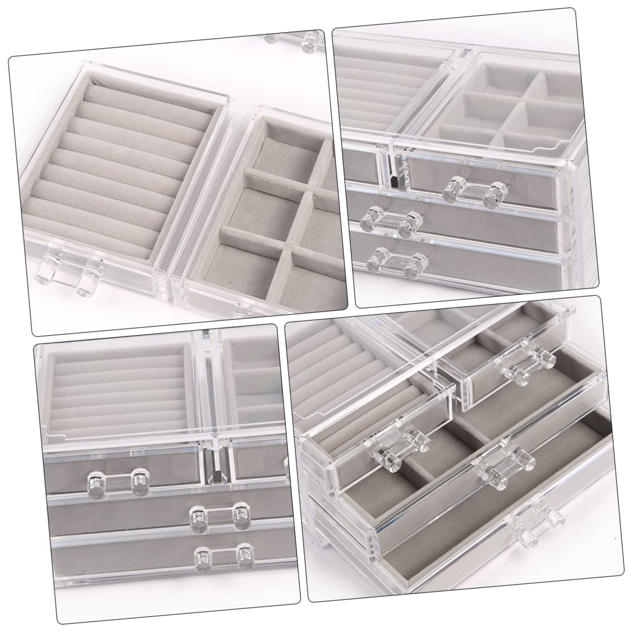 Caja de Cosméticos de Cristal Transparente Caja de Almacenamiento de Joyas Organizador para Pintalabios y Cosméticos para Dormitorio