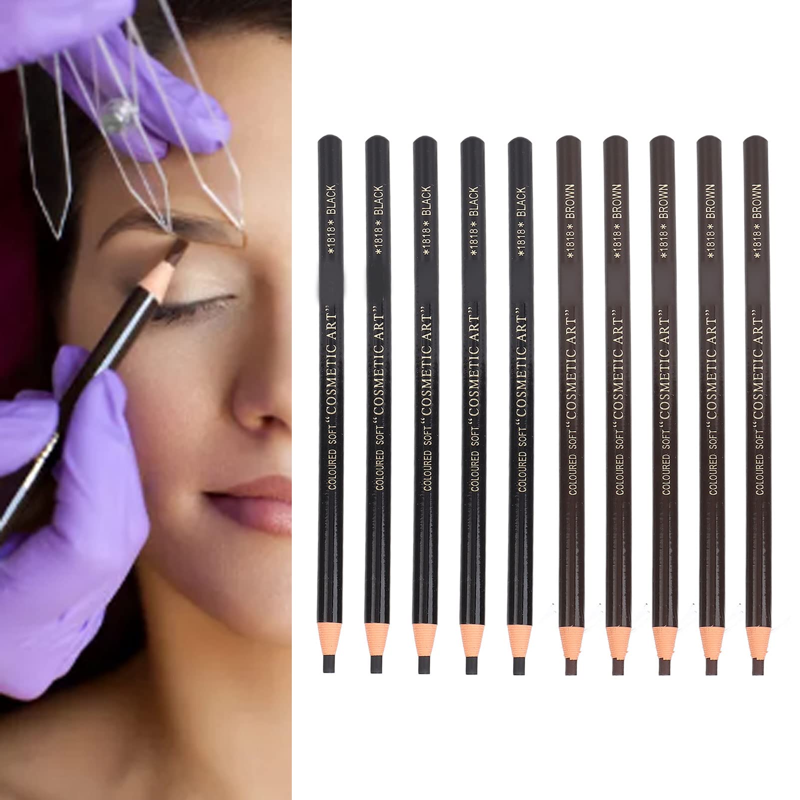 Eyebrow Pencils Brow Pencil Set, 4 in 1 accurate Duckbill Eyebrow Pencil Set, Eyebrow Pencil for eye liner Set with Sharpener Essential Eyebrow Makeup Kit for Cosmetic Shaping (black)