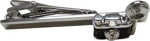 Miniatura 2 de Kiola Designs Clip de corbata cuadrado de cámara flash retro marrón oscuro, Aleación con acabado marrón