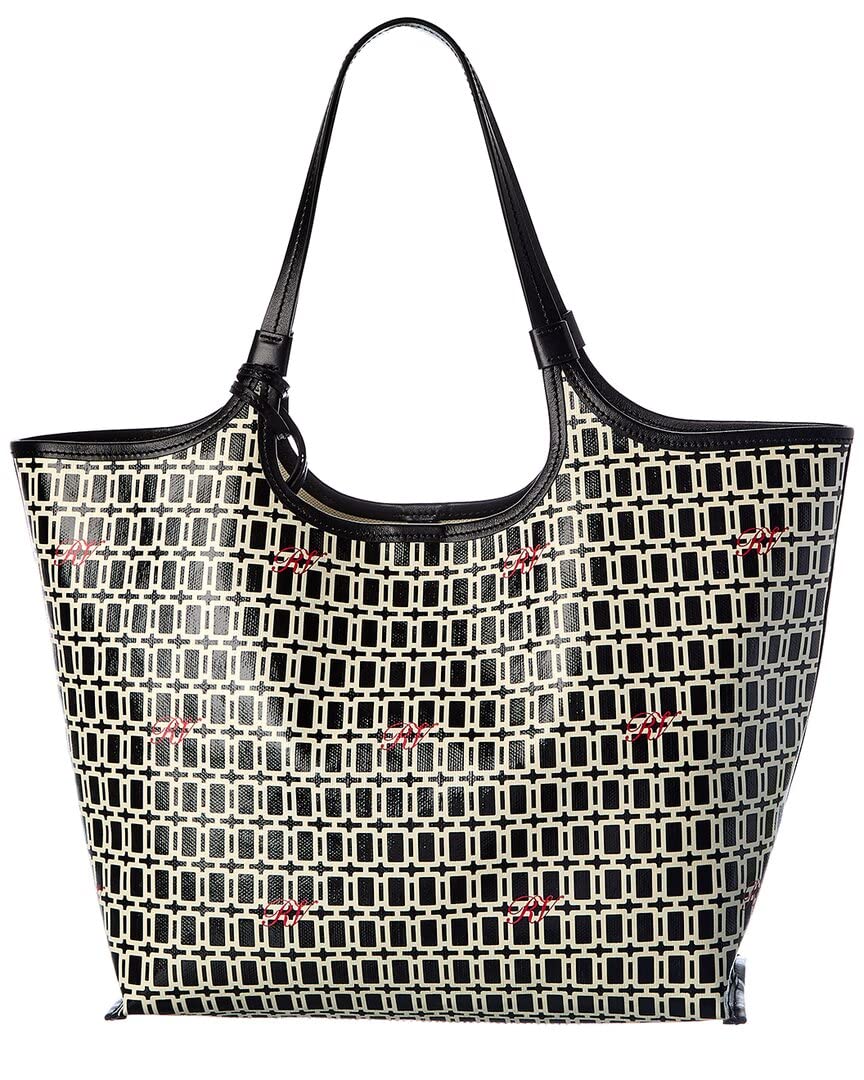 Roger Vivier Grand Vivier Medium Coated Canvas & Leather Tote