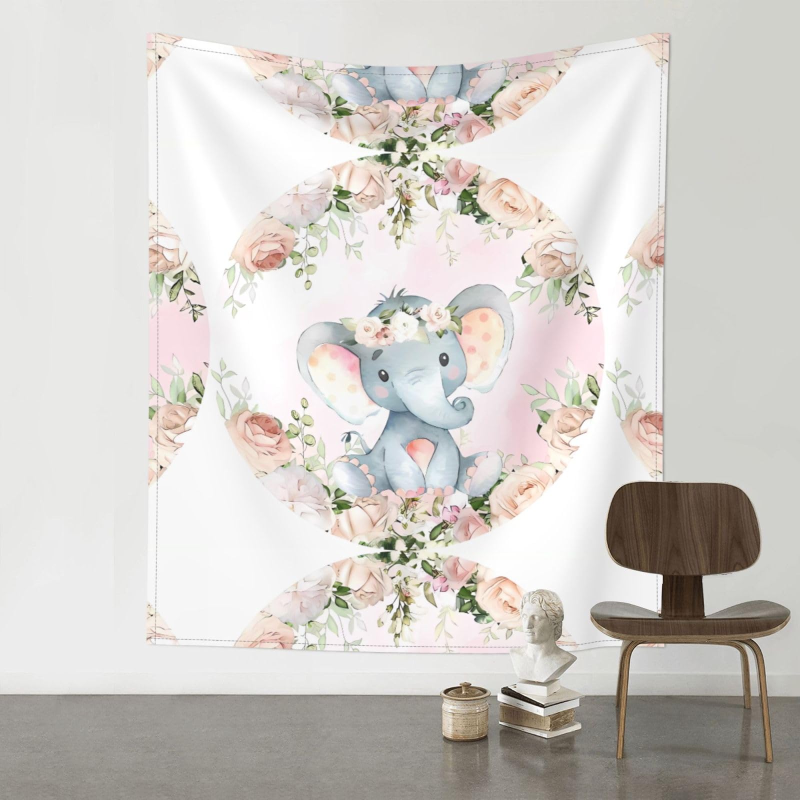 WHJSSF Cute Elephant Prints Wall Tapestry 60x51in - Boho Decor Throw for Bedroom, Dorm, Picnic & Outdoor Adventures