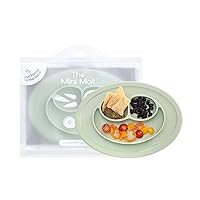 Vista 9 de ezpz Happy Mat (gris) – 24 meses + – Mantel individual de succión 100% silicona + plato dividido con tres compartimentos – Niños pequeños +