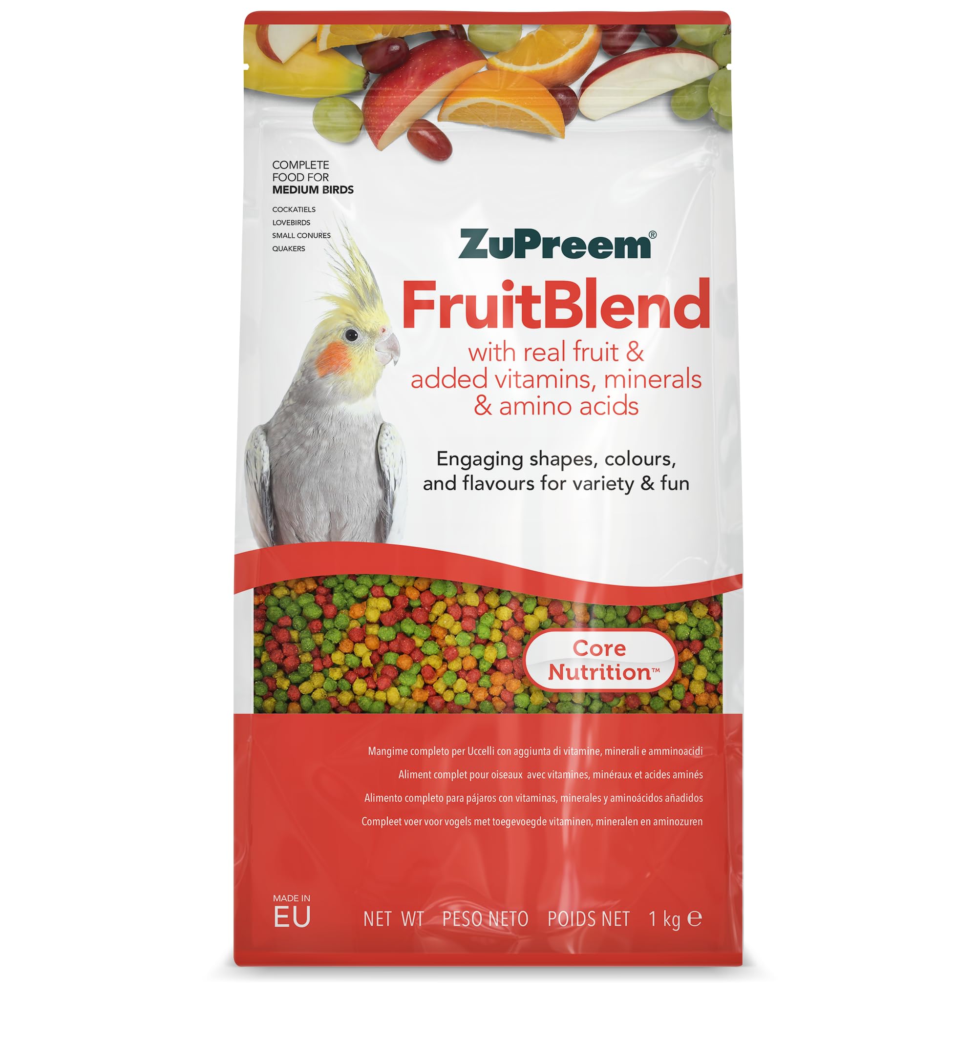 Zupreem Fruitblend Complete Bird Food for Medium Birds 1kg