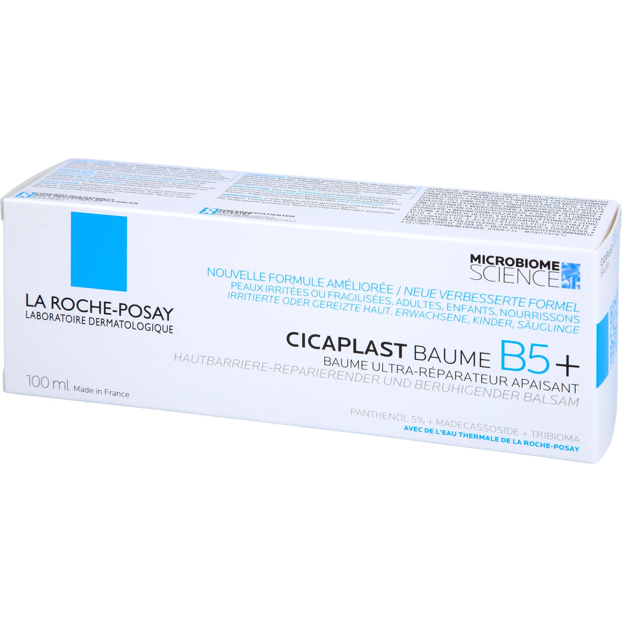 La Roche-Posay Cicaplast Baume B5+, Balsamo Viso e Corpo Riparatore, Adatto a Pelli Secche e Sensibili, Azione Anti-Rossore, Effetto Lenitivo, Formula con Tribioma, Pantenolo, Madecassoside, 100 ml