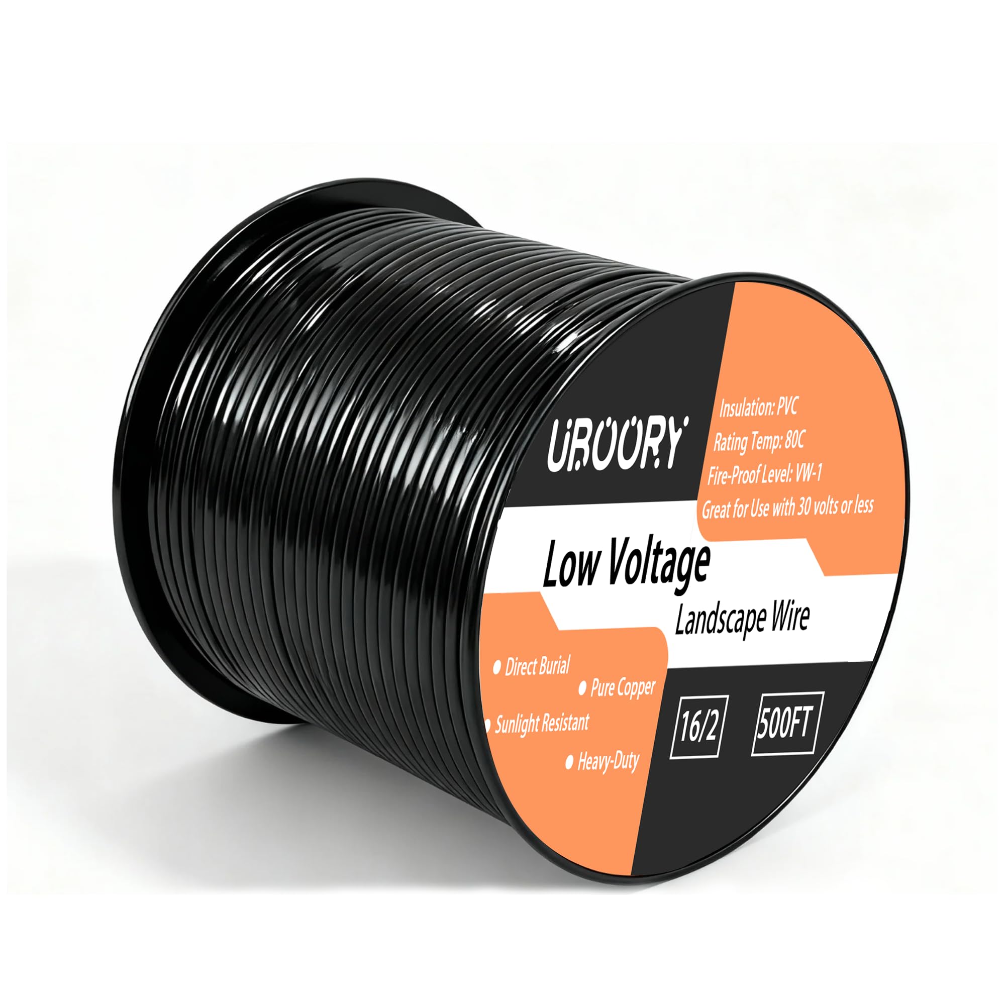 Photo 1 of UBOORY 16/2 Low Voltage Landscape Wire, 16 Gauge 2 Conductor 500 Feet, Low Voltage Wire, Outdoor Direct Burial Electrical Wire