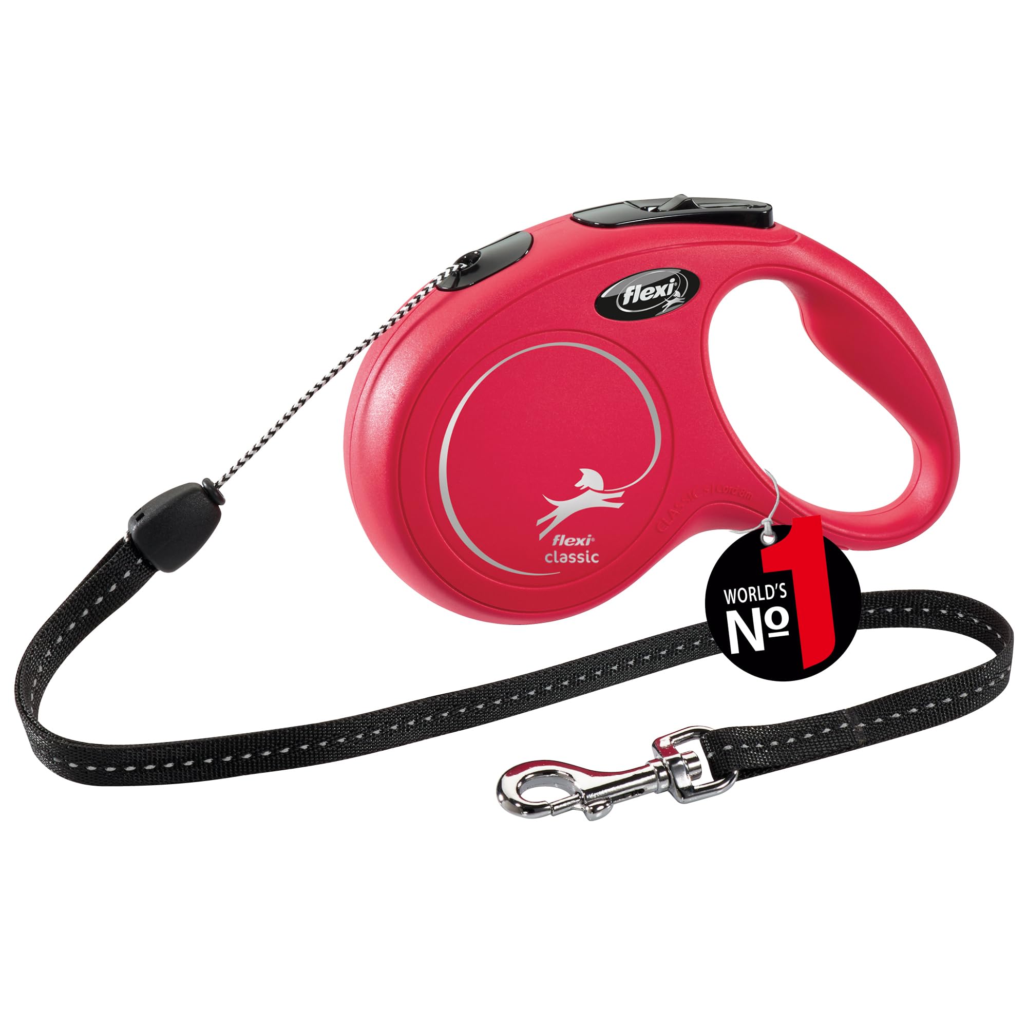flexi Classic S Seil 8 m rot – Roll-Leine für Hunde bis 12 kg