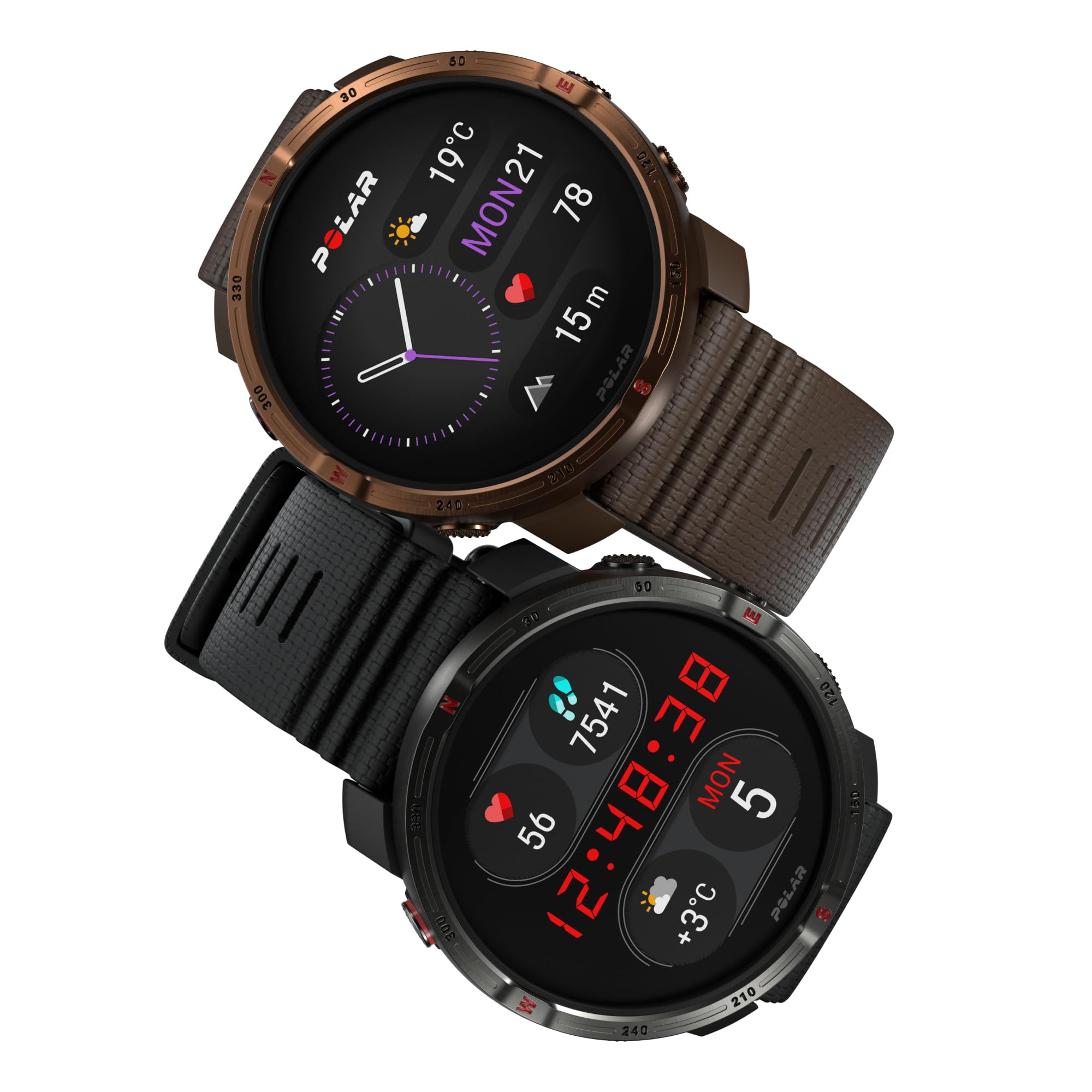 Polar Grit X2 Montre GPS Outdoor AMOLED | Cartes hors ligne, ECG au poignet, Technologie Elixir, Jusqu'à 7 jours d'autonomie