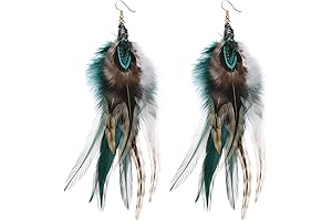 Enchanting Bohemian Feather Dangle Earrings: An Earthy Grace Adorns Your Ears