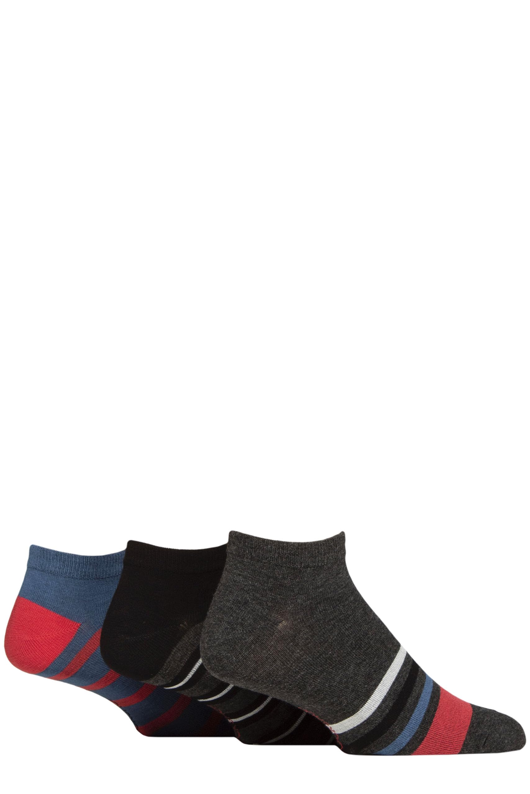 SockShop Mens Bamboo Trainer Liners Pack of 3 (UK, Numeric, 6, 11, Regular, Regular, Nautical)