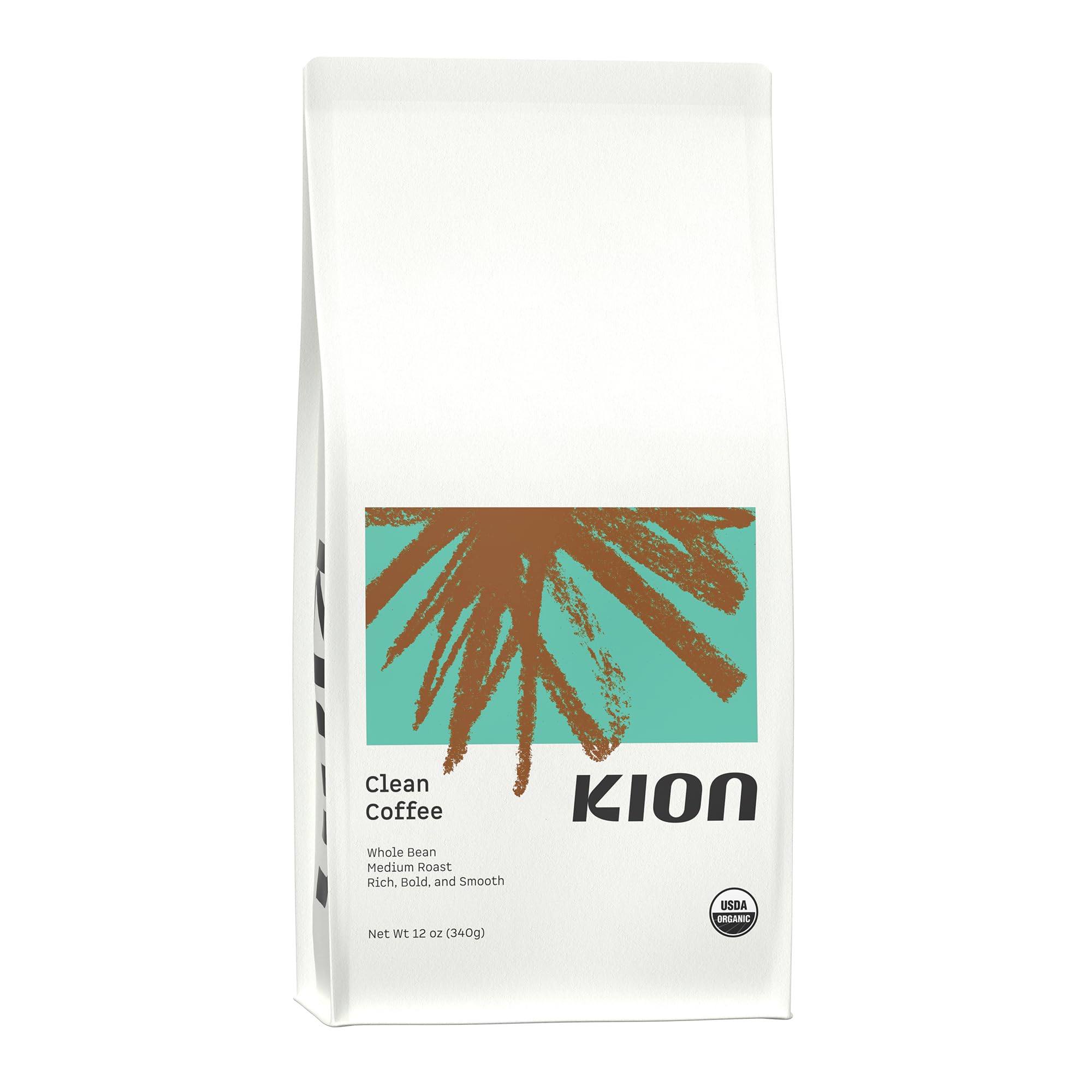 Kion Organic Ground Coffee, Tested for Toxins, Ethically Sourced, Rich, Bold, and Smooth, Medium Roast 12 Oz (1 Pack)