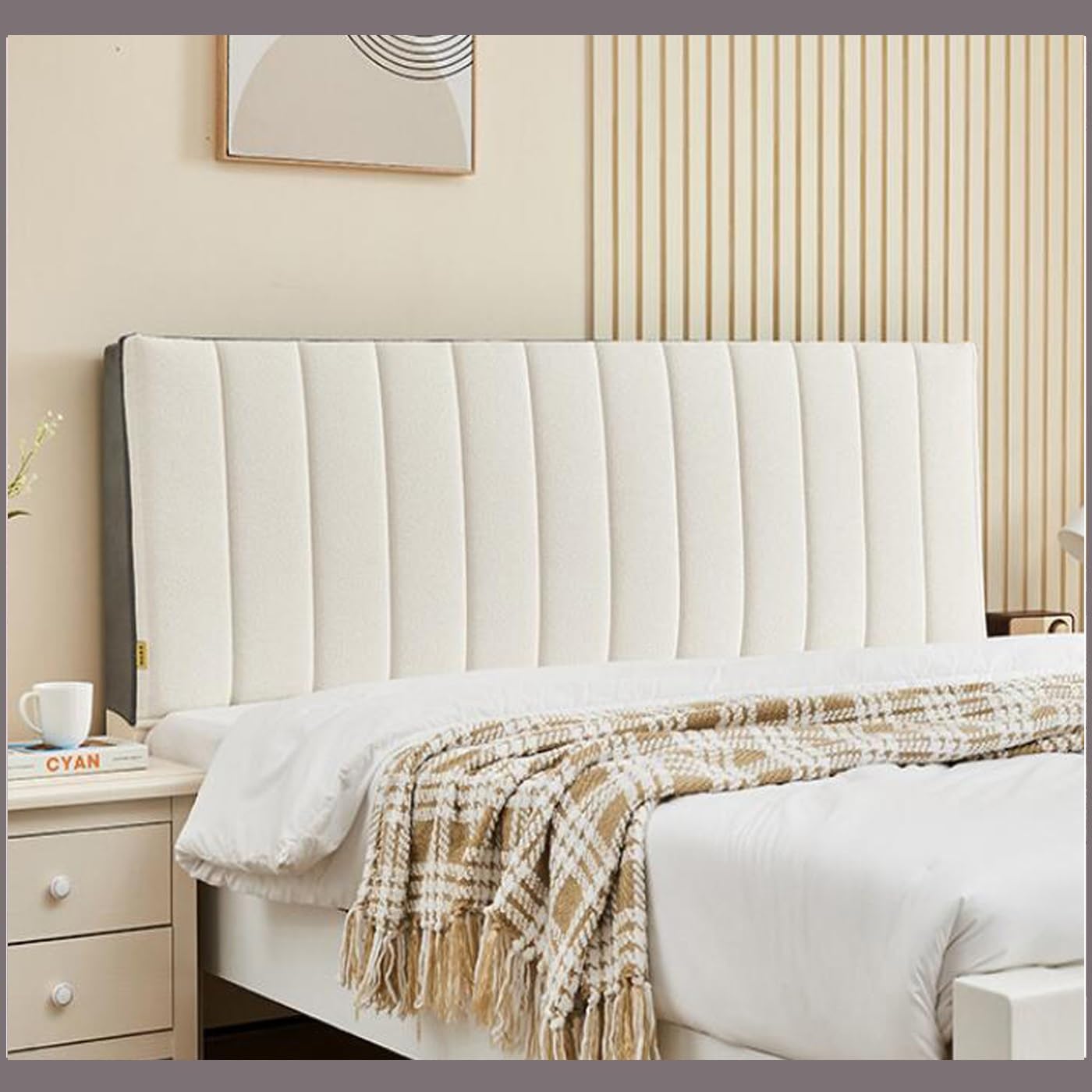 WINS Copertura testiera Letto Elasticizzato in Velluto Copri Tastiera Letto Protettiva per testiera del Letto copritestiera Antipolvere Fodera per testiera del Letto Vino Rosso