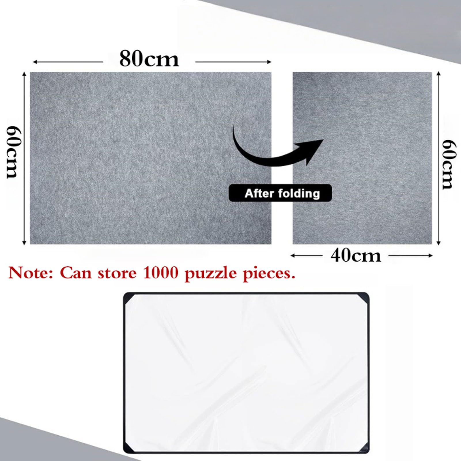 Tavolo Puzzle Pieghevole in Feltro,Tavolo Puzzle Portatile,Leggero Piano di Puzzles in Feltro,Salvaspazio,Antiscivolo,per Regali di Gioco Adatti ad Adulti e Bambino