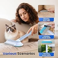 Vista 4 de Paquete de 2 herramientas de eliminación de pelo de mascotas, removedor de pelo de perros y gatos 4 en 1 para muebles, cepillo removedor de pelo