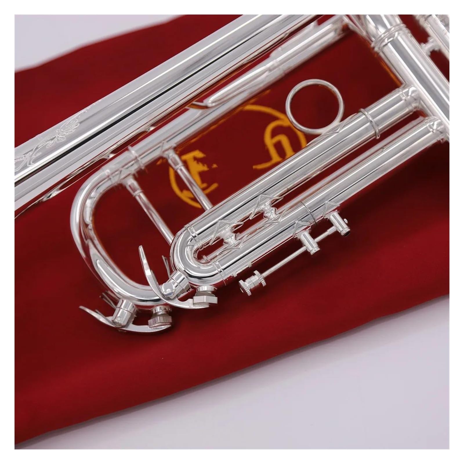 Trąbki Srebrny trąbka płaski instrument dęty mosiężny mini kieszonkowy instrument dęty dęty