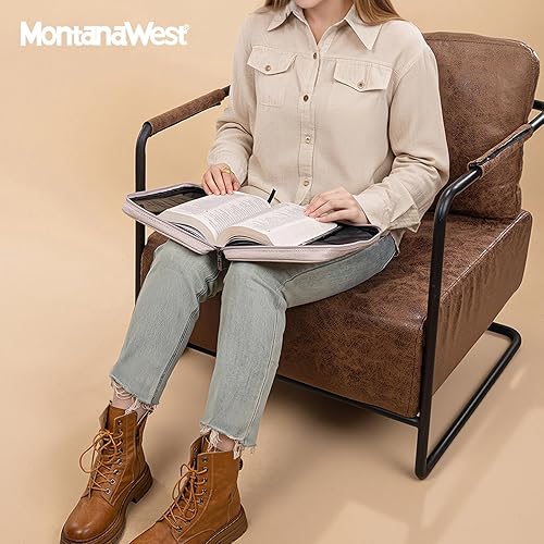 Miniatura 29 de Montana West Funda para la Biblia para mujeres y hombres con marcapáginas de cuero, fundas de transporte, bolsa de iglesia para protección al aire