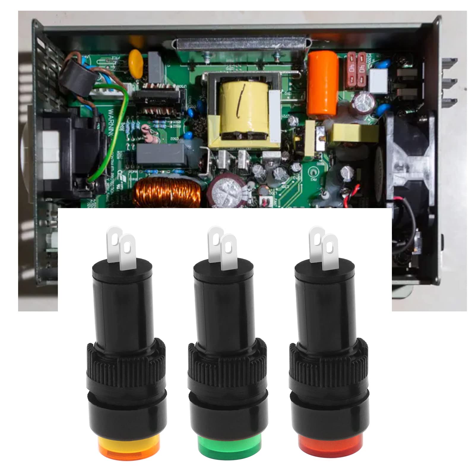 18 Spie LED 12V Per Pannello, Rosso Verde Giallo, Foro 10mm, Per Elettrodomestici E Telecomunicazioni