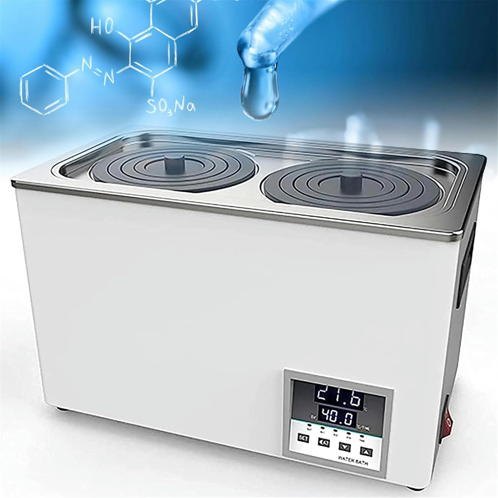 Calentador de temperatura constante para baño de agua de laboratorio, pantalla digital, sincrónico, ciclo térmico de 360°, contracombustión, para investigación médica, biología química, 1/2/4/6 poro