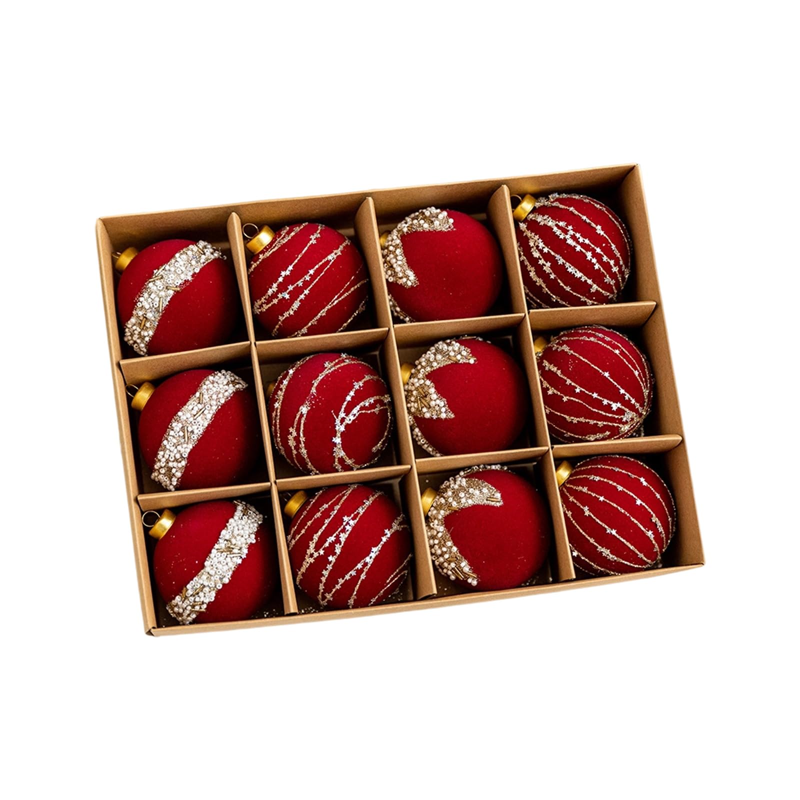 Tsophreniq Christmas Ornament Ball Set of 12 Multipurpose Holiday Decors for Tree Tabletop and Party Arrangements Christmas Ball Ornament Set