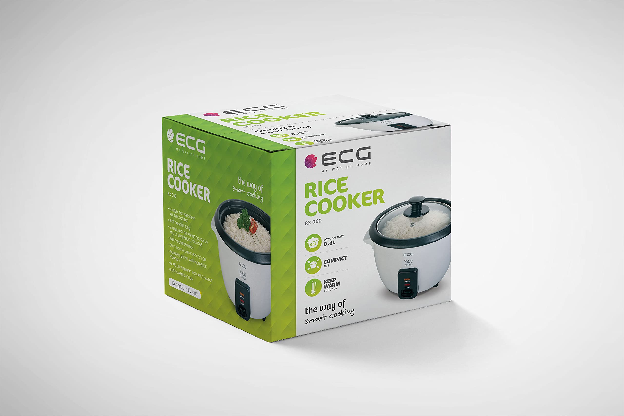 ECG RZ 060 - Cuocere riso in plastica, colore: Bianco