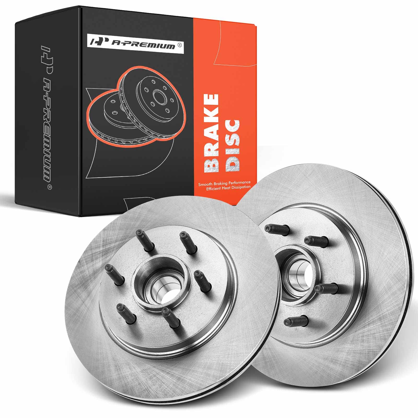 A-Premium12.99 inch (330mm) Front Vented Disc Brake Rotors Compatible with Select Ford and Lincoln Models - F-150 F150 2004-2008, Mark LT 2006-2008, Fit for RWD only, 2-PC Set