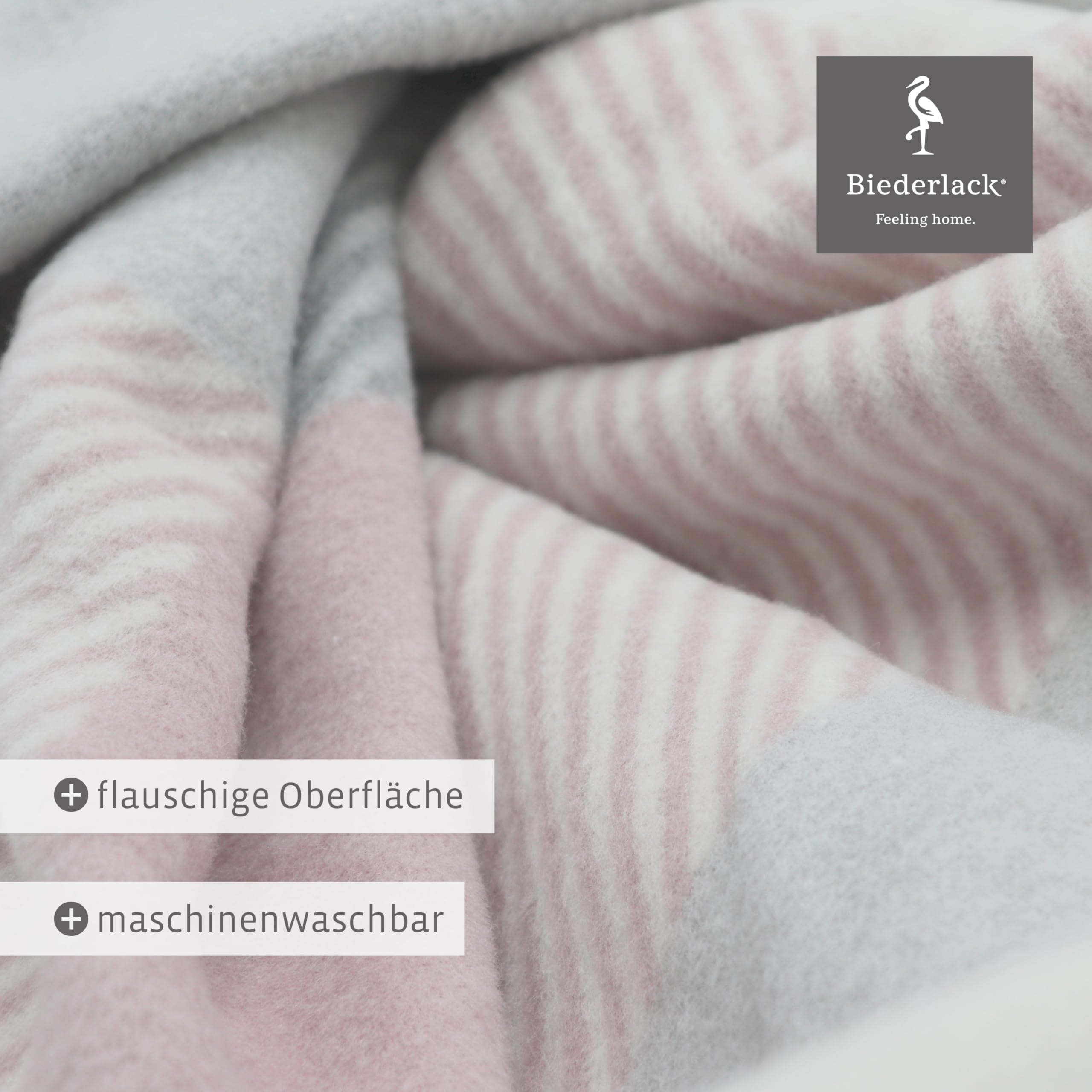 biederlack® weiche Kuscheldecke Check Rosé, Sofa-Decke in 150x200 cm