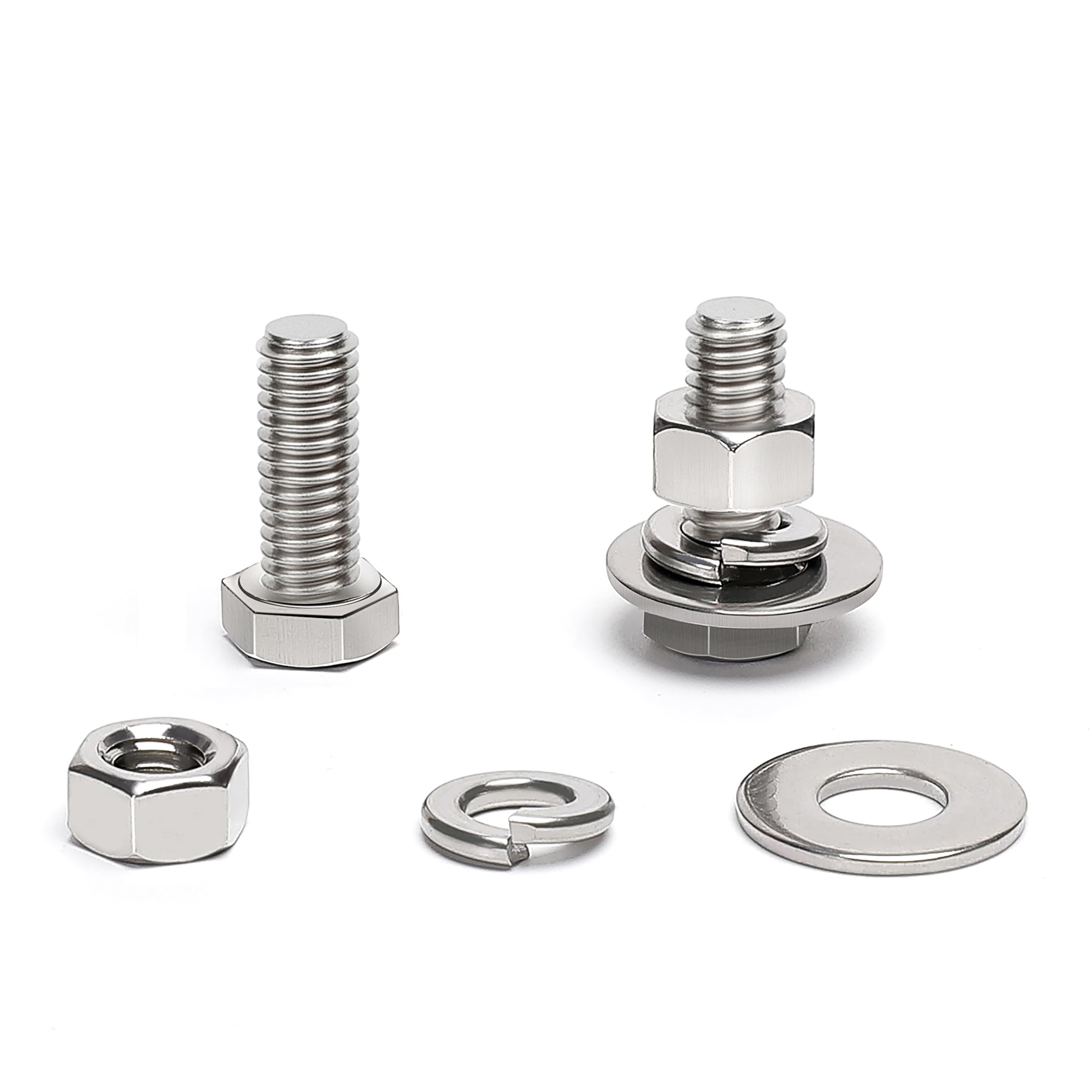 Stainless Steel Hex Bolts & Nuts - 20 Sets -11