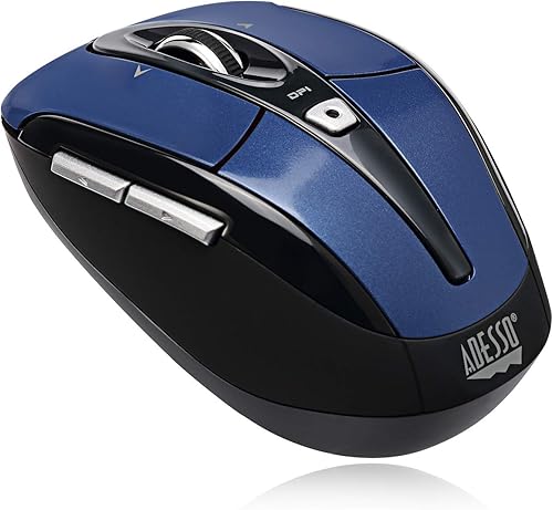 Adesso IMOUSES60L Blue 2.4GHz Mini mouse óptico inalámbrico con controlador programable de 4 vías