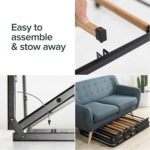 Miniatura 6 de Zinus SmartBase Essential - Base de colchón con listones de bambú, base de cama de plataforma de metal, soporte de listones de bambú sostenible, no