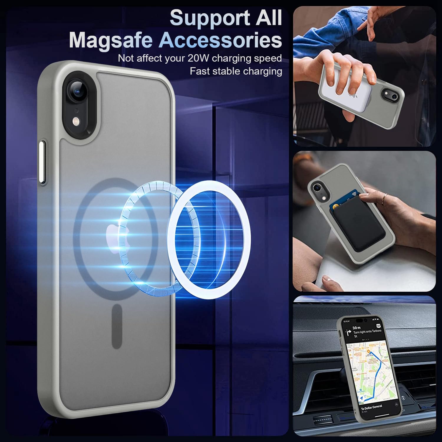 Amazon.com: MOCCA Magnetic Shockproof for iPhone XR Case,Titanium