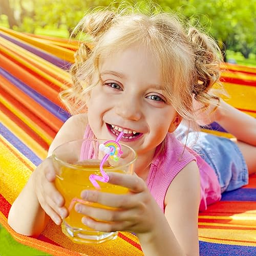 Miniatura 6 de 25 pajitas reutilizables de colores arcoíris - Divertidos regalos de fiesta de cumpleaños de nube arcoíris para niños