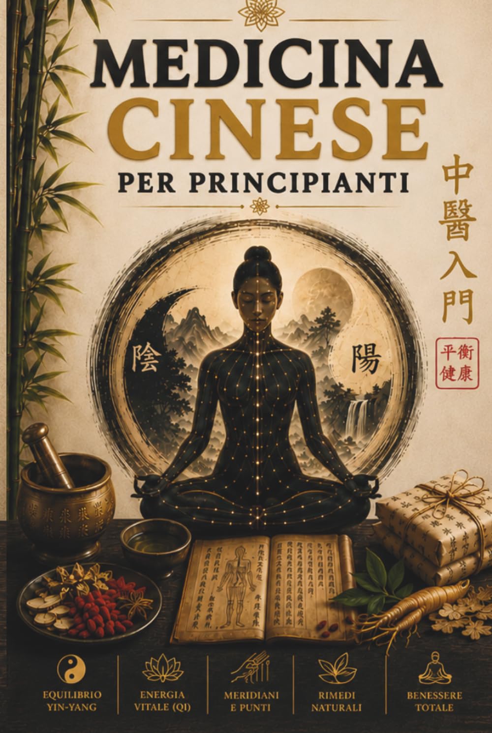 Medicina Cinese per Principianti: Una Guida Semplice per Comprendere Qi, Yin-Yang e Meridiani, Ritrovare Energia, Ridurre lo Stress e Portare Equilibrio nella Vita Quotidiana