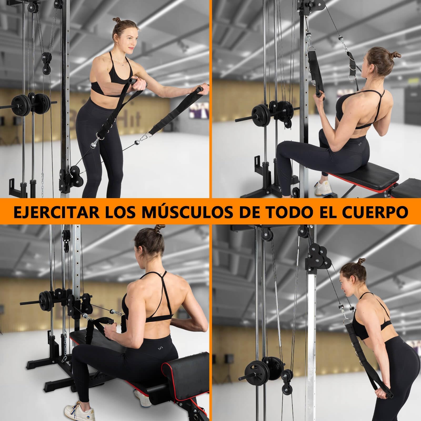 ALLinLIFE Máquina de Musculación Multiestación Musculación,Maquina Multifuncion Musculacion Jaula Musculacion,Maquina Gimnasio para Fitness Gimnasio en Casa,Ejercitar Parte Superior Cuerpo