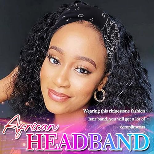 Miniatura 3 de CAKURE Diademas anchas bohemias anudadas, turbante africano, para yoga, elásticas, accesorios para el cabello de motocicleta, para mujeres y niñas,