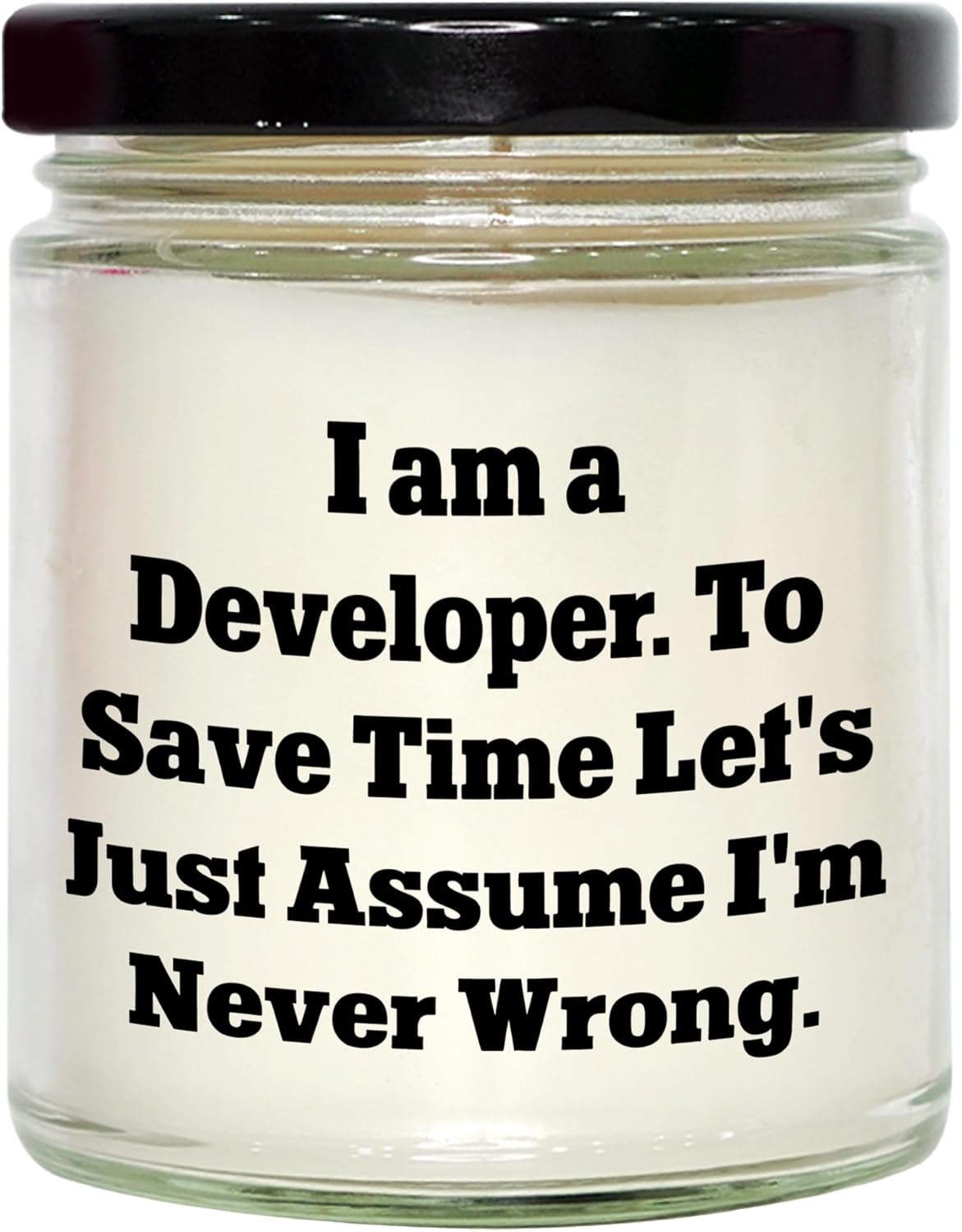 Funny Developer Quote Vanilla Soy Candle Gift for Developer