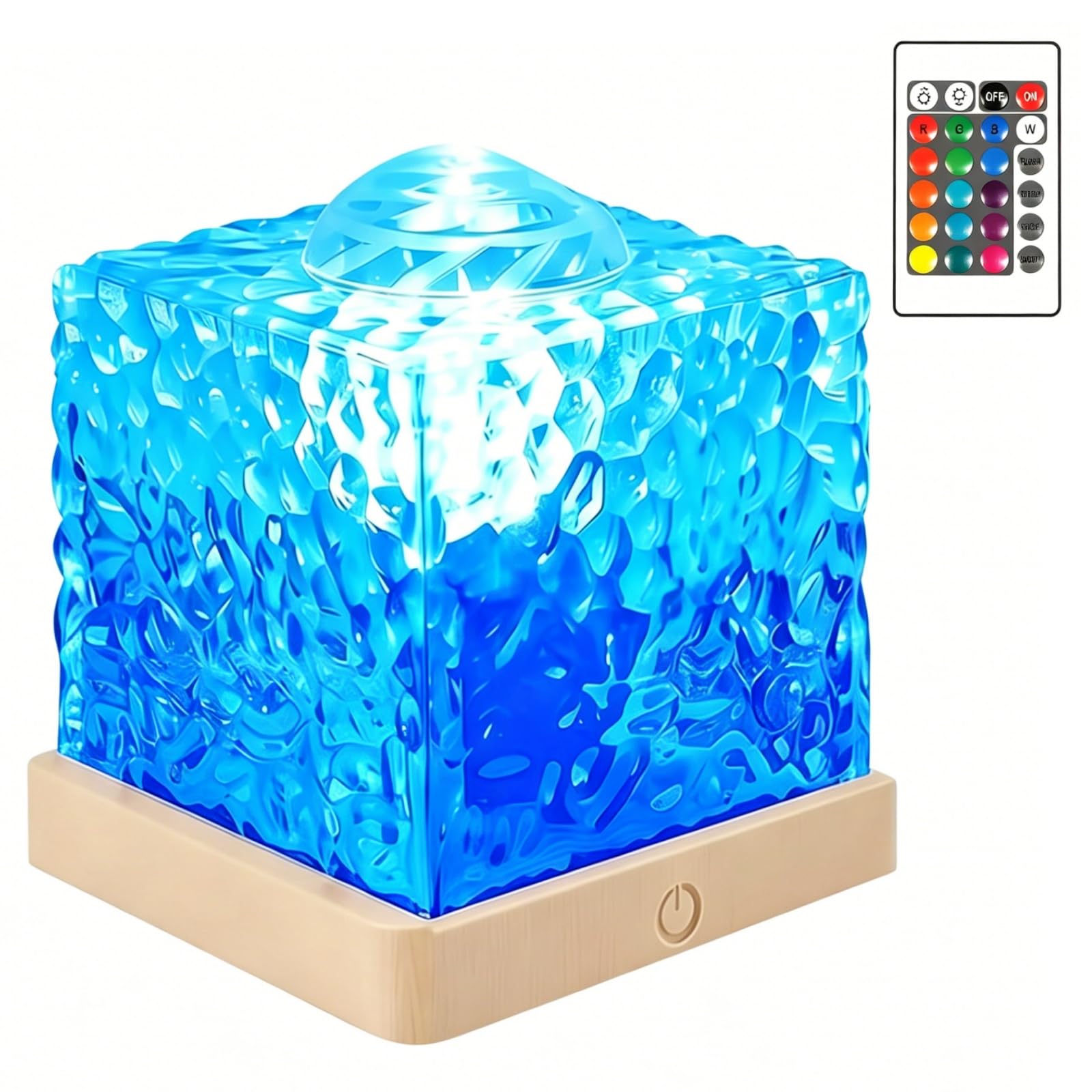 CECOMBINE Ocean Lamp, 16 Color Changeable Ocean Wave Galaxy Projector with Remote, Cube Water Ripple Lamp, Rechargeable Shower Light for Party/Gaming Room [Energy Class A+++]