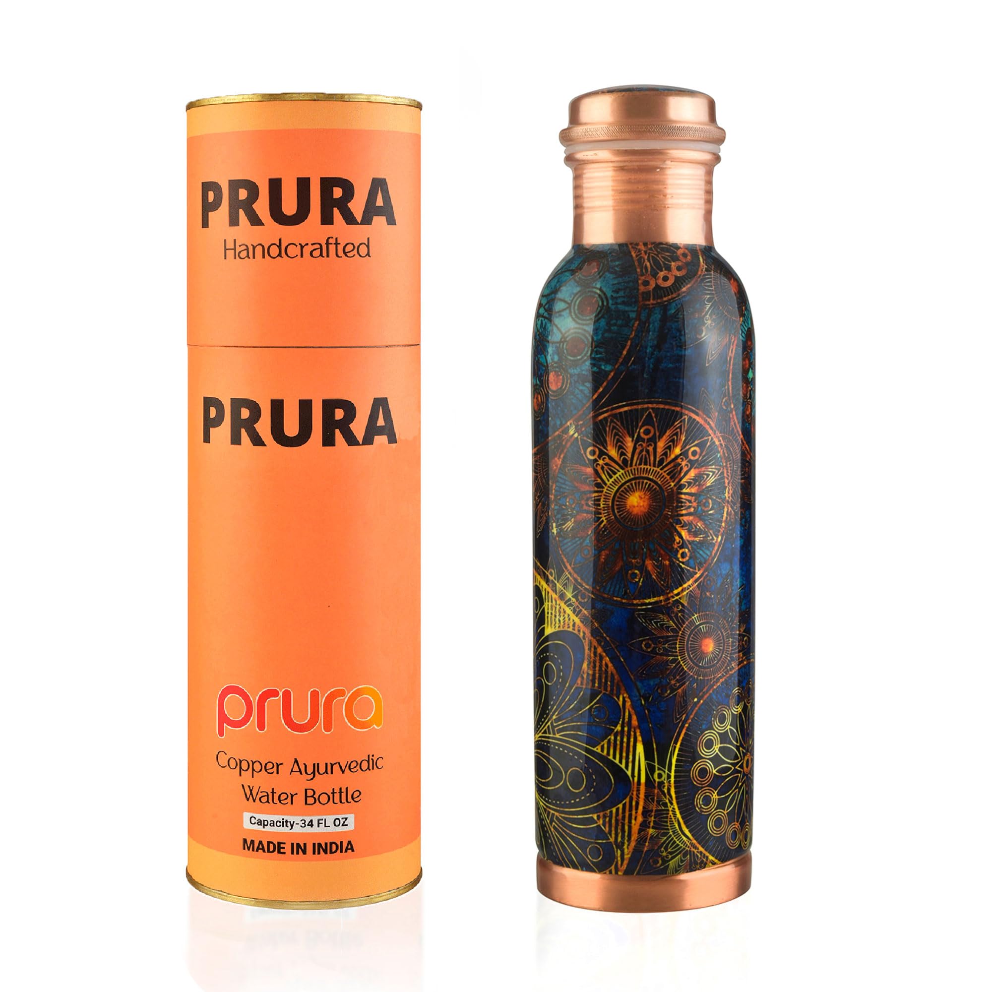 PRURA Copper Water Bottle - Leak Proof Ayurvedic Drinkware Copper Vessel for Sports, Gym, Outdoors, Yoga — image 1