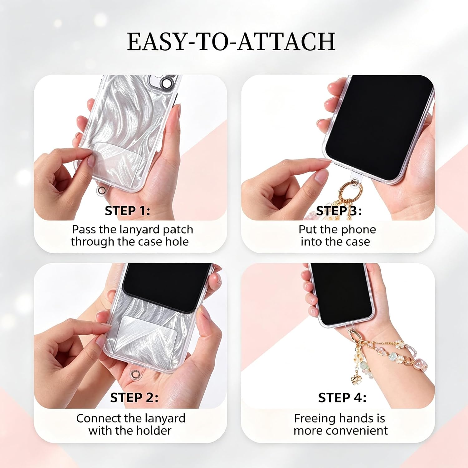 Mermaid Seashell & Crystal Bow Beaded Phone Wrist Strap, Beach Pearl Charm Keychain Bag Accessory for Women Girls