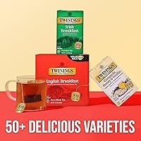 Vista 6 de Twinings English Breakfast Black Tea Individually Wrapped Bags, 100 Count (Pack of 1), Smooth, Flavourful, and Robust, Caffeinated, Enjoy Hot or