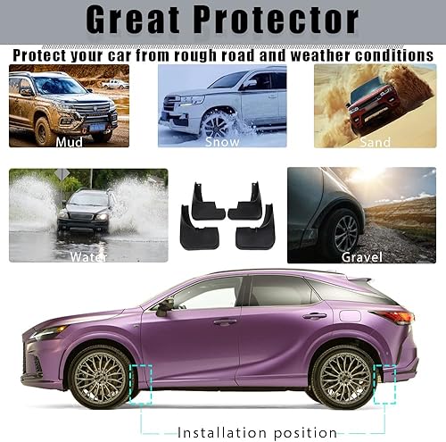 Miniatura 3 de HYZIJIN 4 protectores contra salpicaduras, aletas para barro, guardabarros compatibles con Toyota Hilux SW4 Fortuner AN10 AN20 AN30 AN50 2005  2014