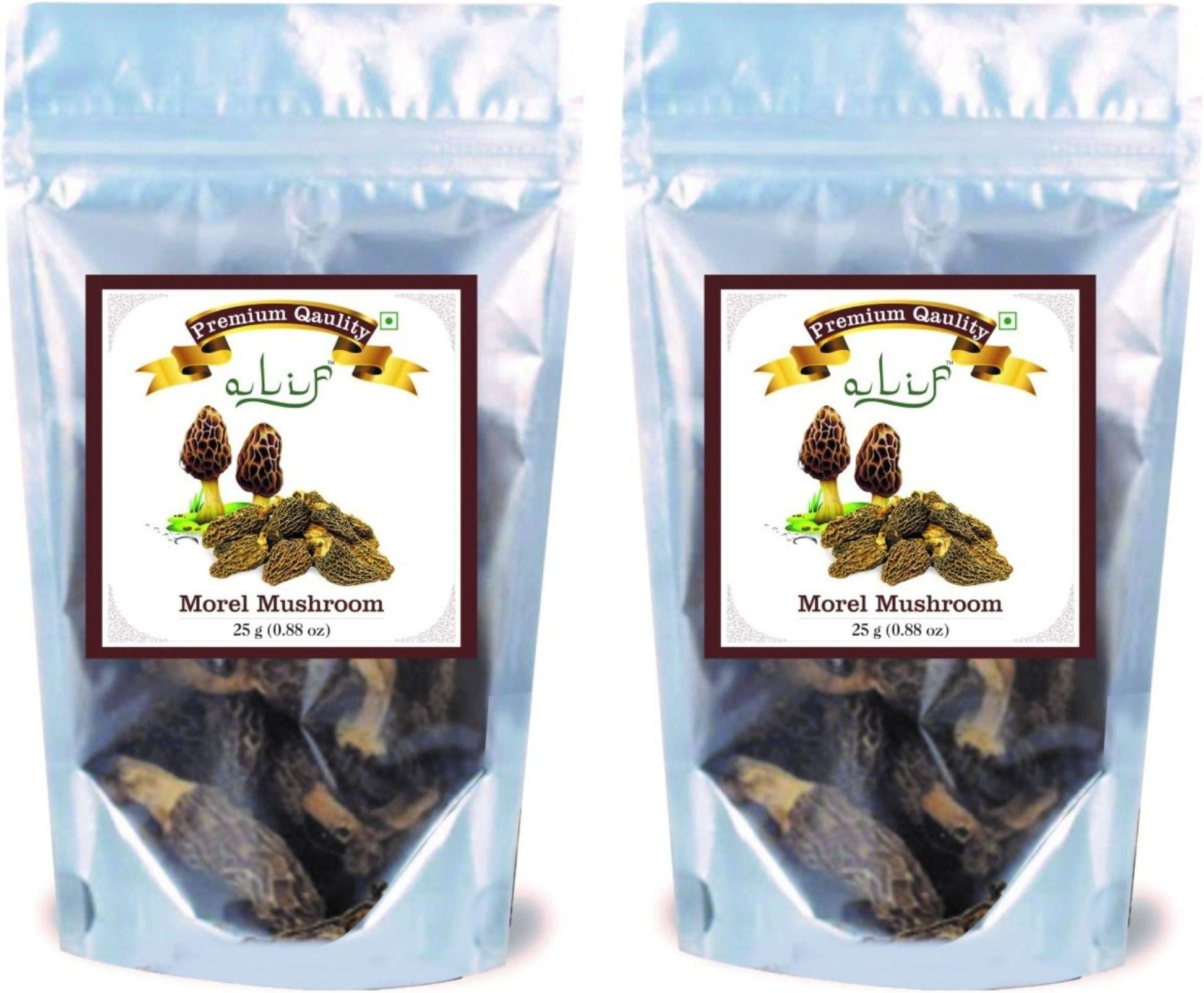 Alif Himalayan, Kashmiri Morel Mushrooms Morchella, Gucchi 50g (25g x2)