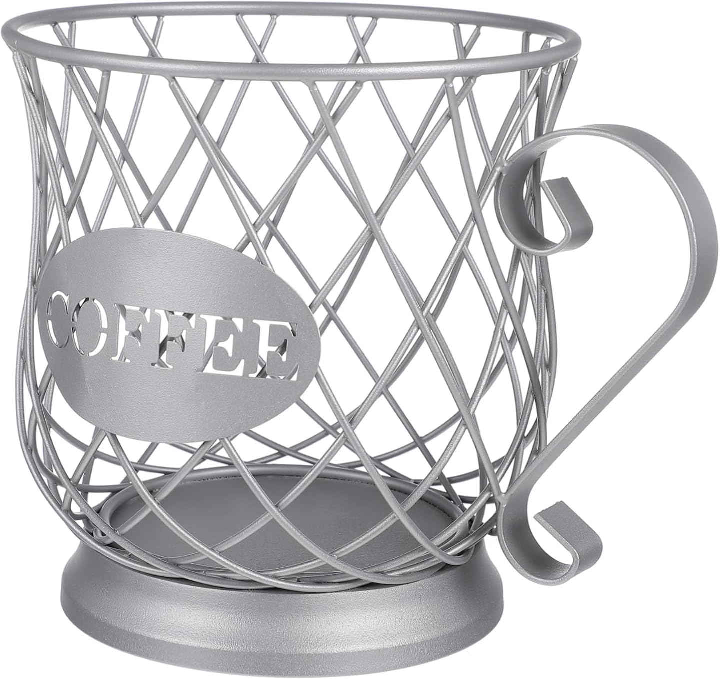 Veemoon Coffee Capsule Holder Basket Modern Metallic Storage Organizer for Coffee Bar Versatile Fruit and Snack Container Elegant Design for Kitchen and Living Room