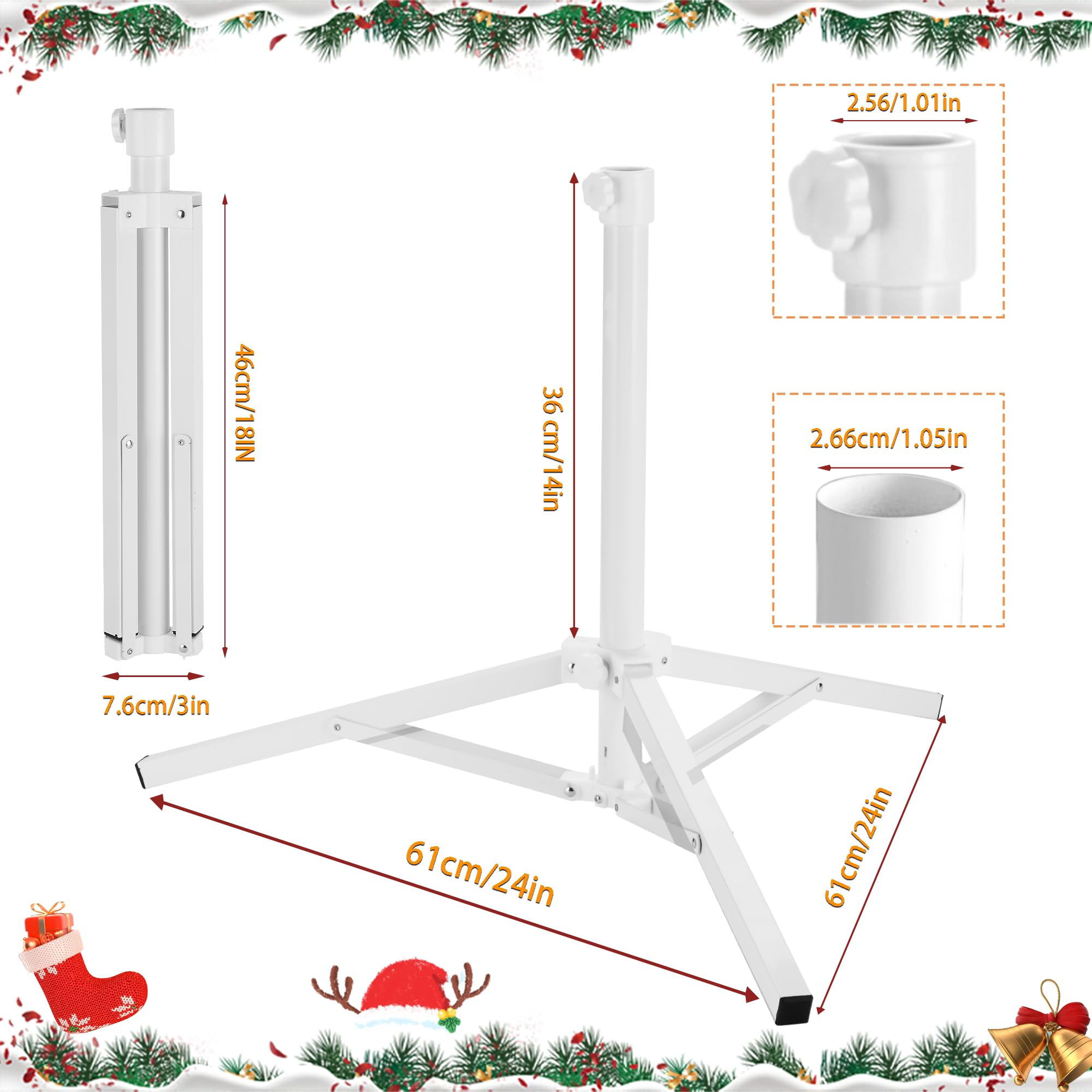 Foldable Christmas Tree Stand For Artificial Trees, Heavy Duty Xmas Tree Stand