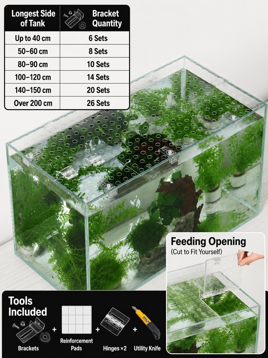 Generisch Aquariumdeckel, transparente Polycarbonat-Aquariumabdeckung