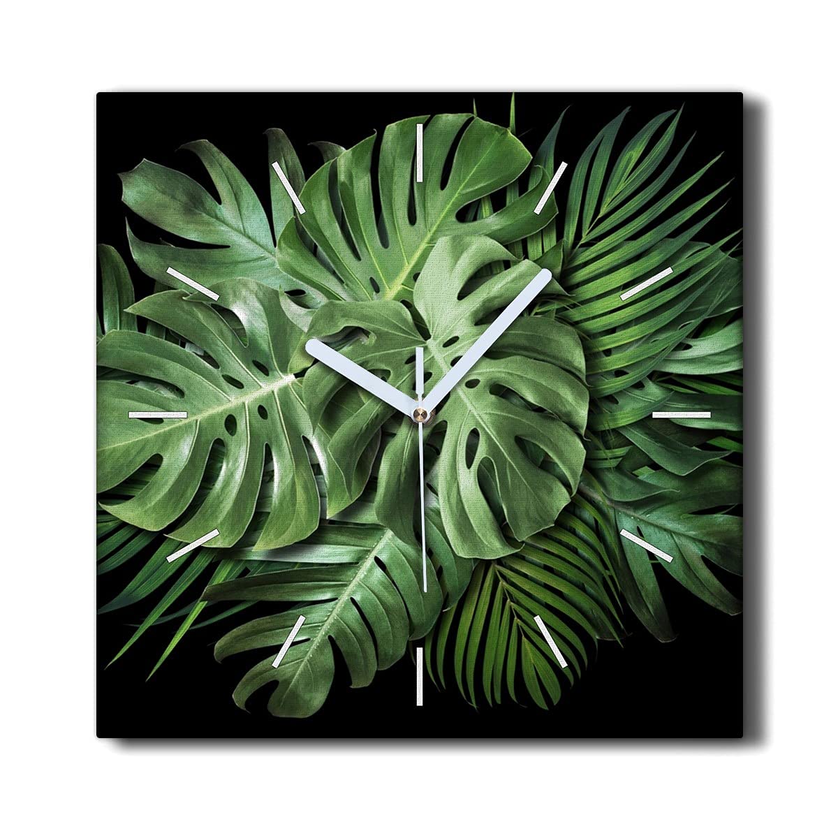 Horloge murale toile sans tic-tac Coloray feuillage silencieux 30cm