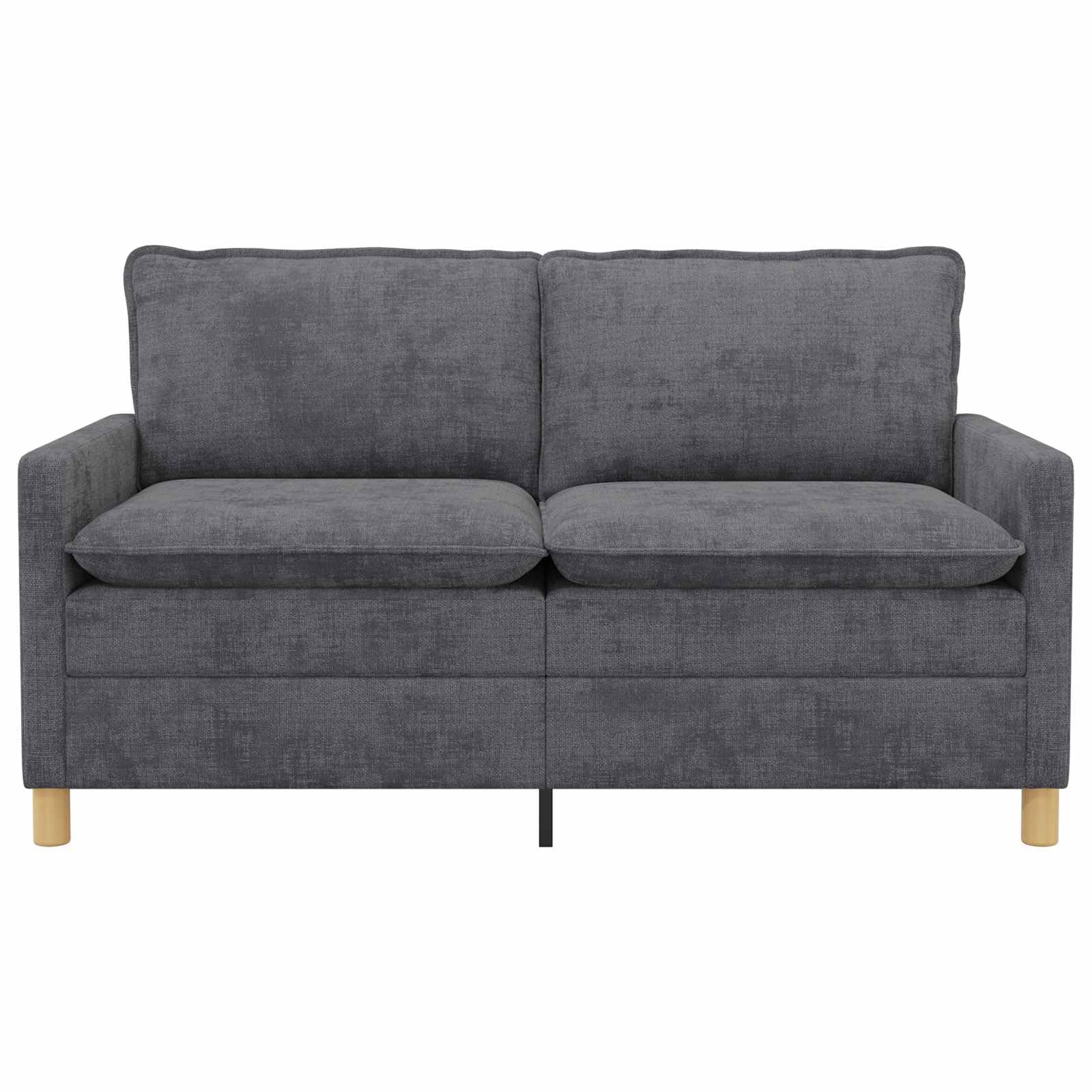 Canapé gris foncé 156 x 81 x 87,5 cm en polyester, canapé 2 places avec coussins doubles, accoudoirs réglables, cadre en métal robuste, idéal pour salon, chambre d'amis, gris foncé